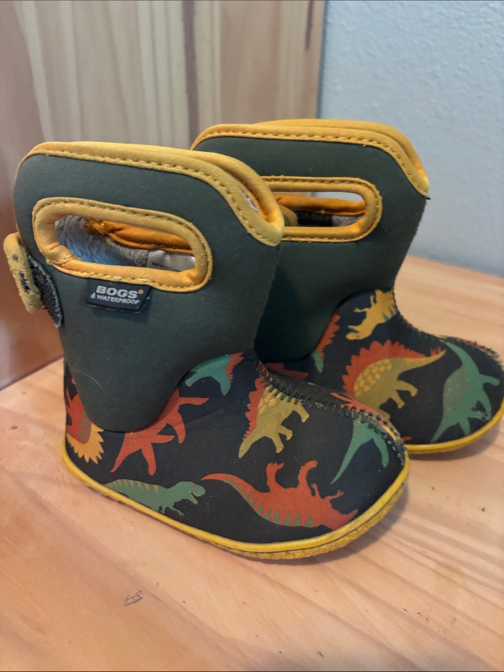 Green BOGS Dinosaur Print Boot